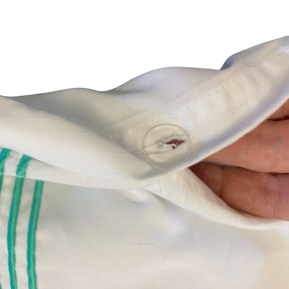 Duvet Cover TWIN XL Set With Button Closure White & Green Polyester 89 X 81 - Picture 3 of 8